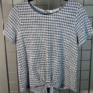 Green Envelope Black and White Checkered Blouse size M
